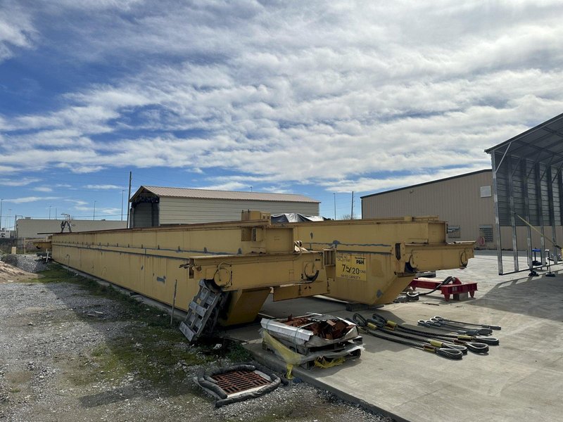 75 TON X 103'6" SPAN P&amp;H CRANE GIRDERS WITH END TRUCKS. STOCK # 1226624