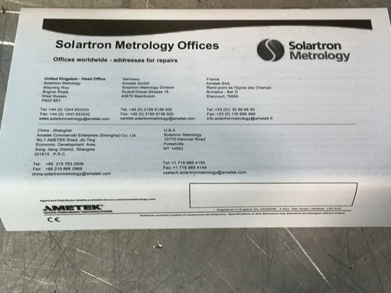 Ametek Solartron Analog Probes - M922376am33-01