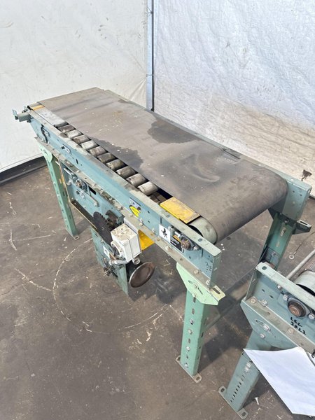 18" WIDE X 48"/60" LONG HYTROL POWERED BELT CONVEYORS. STOCK # 0640023.