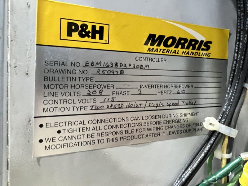 2 TON P&amp;H "HEVI-LIFT SERIES M" POWERED CABLE HOIST WITH POWER TROLLEY: STOCK #17098