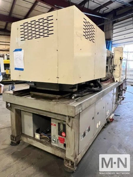 240 TON 10.7 OZ TOSHIBA MODEL EC240V21-6 INJECTION MOLDING MACHINE MFG 2002
