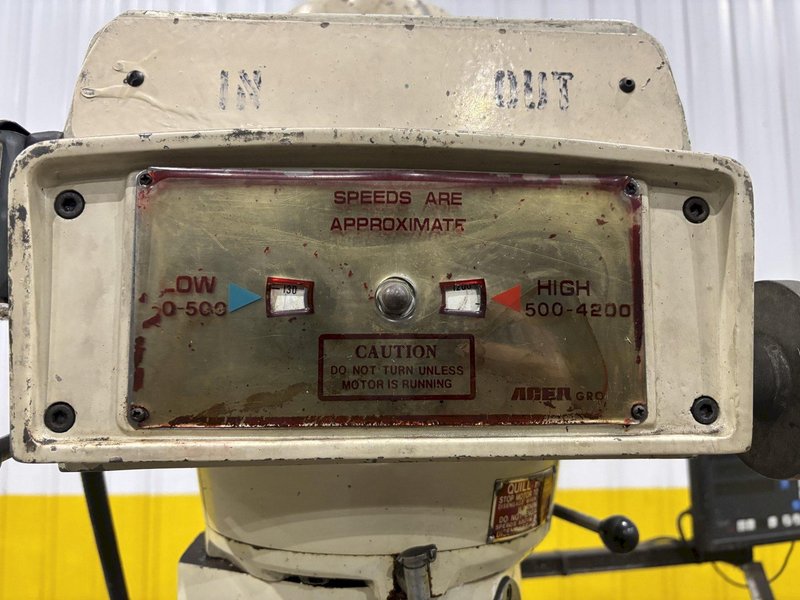 3 HP ACER MODEL #3VK3-HP RAM TYPE VERTICAL MILL WITH DIGITAL READ OUTS: STOCK #23061