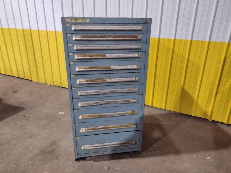 11 DRAWER STANLEY VIDMAR BLUE TOOL STORAGE CABINET 30" X 29.5" X 59"H : YOBRO 26150