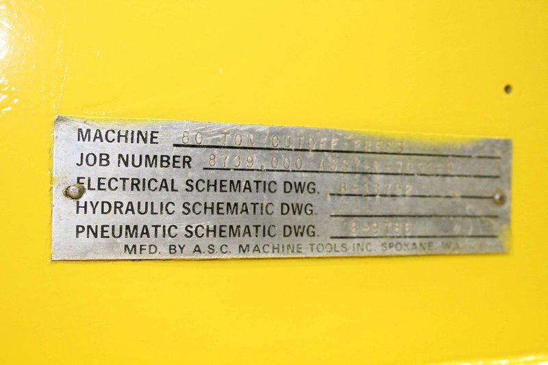 80 TON ASC / BRADBURY CUTOFF PRESS: STOCK #69561