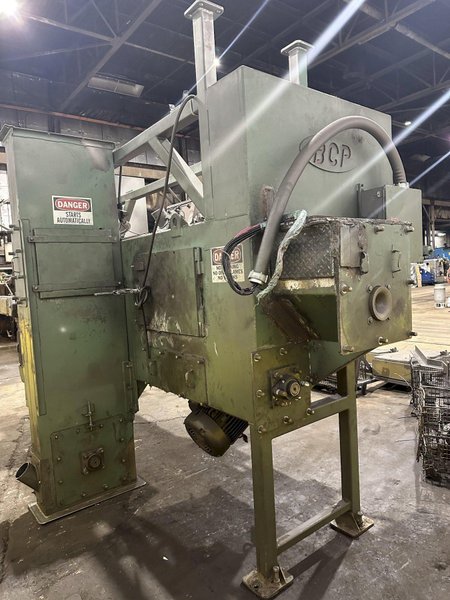 3" BCP MODEL #A4-7620 3-WHEEL COIL BAR PASS -THROUGH BLAST MACHINE, RECLAIM &amp; DUST COLLECTOR: STOCK #20000