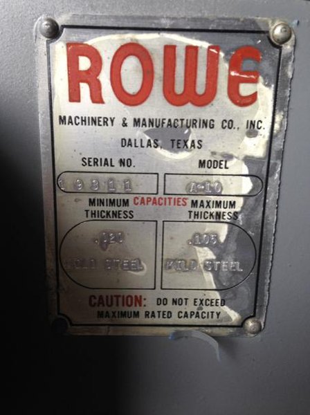 7-ROLL ROWE A-10 STRAIGHTENER. STOCK # 0983726