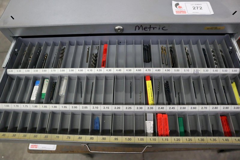 Huot Large 4 Drawer Cabinet of Metric Drills- Auction Item