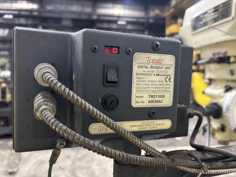 3 HP ACER MODEL #3VK3-HP RAM TYPE VERTICAL MILL WITH DIGITAL READ OUTS: STOCK #23061
