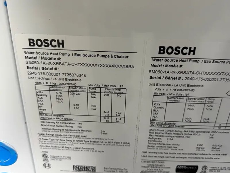 Bosch Water Source Heat Pump - Sm060-1ahx-xrsata-chtx