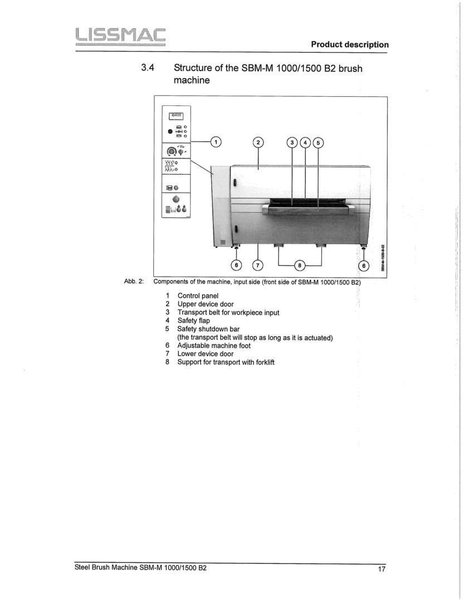 Brushing Machine, Sheet, Lissmac, 59" Wide