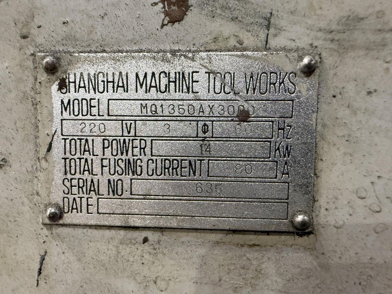 20" X 120" SMTW MQ MODEL #1350AX3000 PLAIN CYLINDRICAL GRINDER: YOBRO #25998