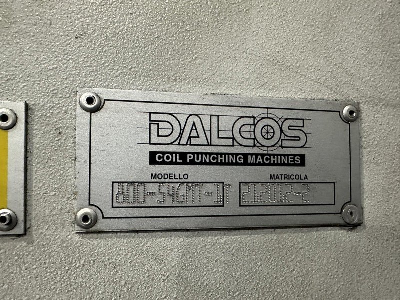 30" x 14 GA DALCOS MODEL #PXN-800 AUTOMATIC COIL HYDRAULIC PUNCHING MACHINE: STOCK #20332