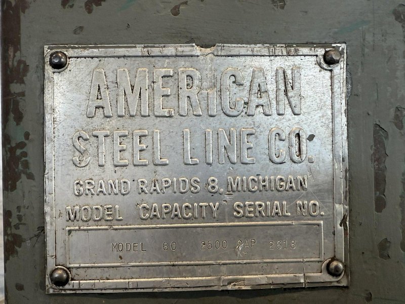 2,500 LB X 12" AMERICAN MODEL 60 UNCOILER. STOCK # 0884825