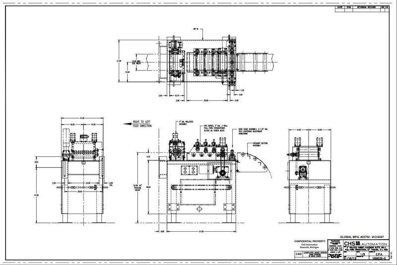 12" WIDE x .156" CHS MODEL #PTS-300-7-12 7 ROLL COIL STRAIGHTENER - PULL THROUGH: YOBRO #24164