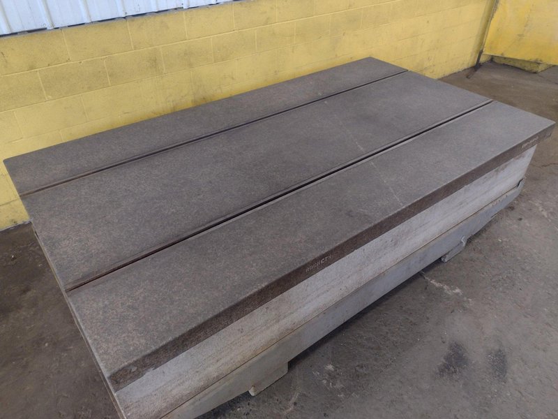 108" X 60" X 18 GREY GRANITE 2 LIP T-SLOTTED SURFACE PLATE: STOCK 17377