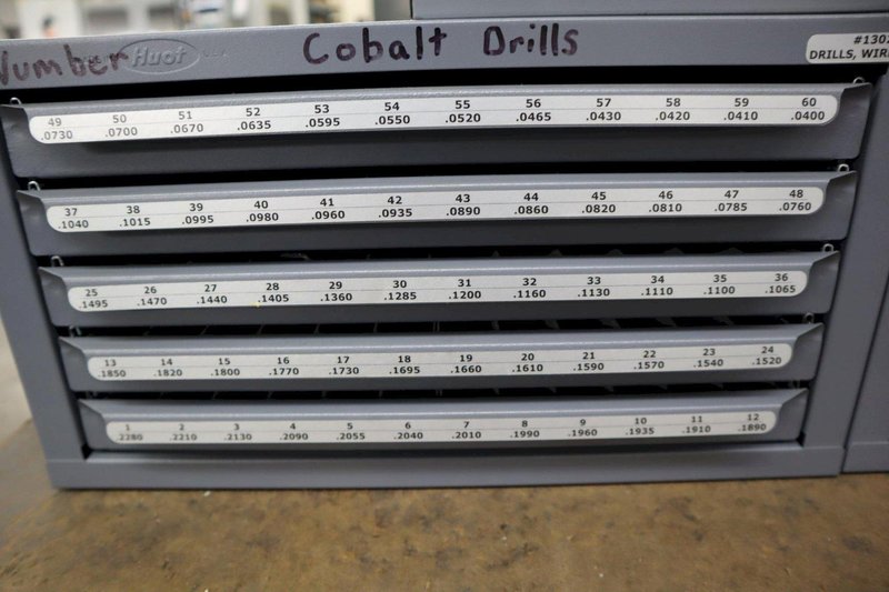 Huot Cobalt Drill Indexes (3pcs), Letter, Number, Fractional with Contents of Drills- Auction Item