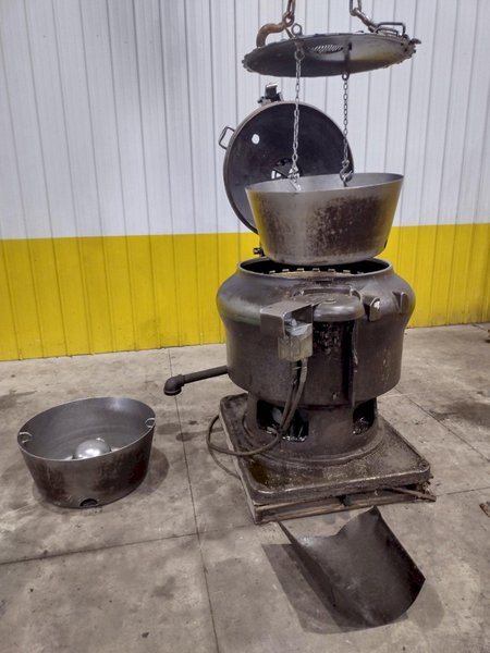 30" BARRETT MODEL #1100E MOTORIZED CHIP SPINNER / WRINGER w/ (2) CHIP PANS: STOCK #23373