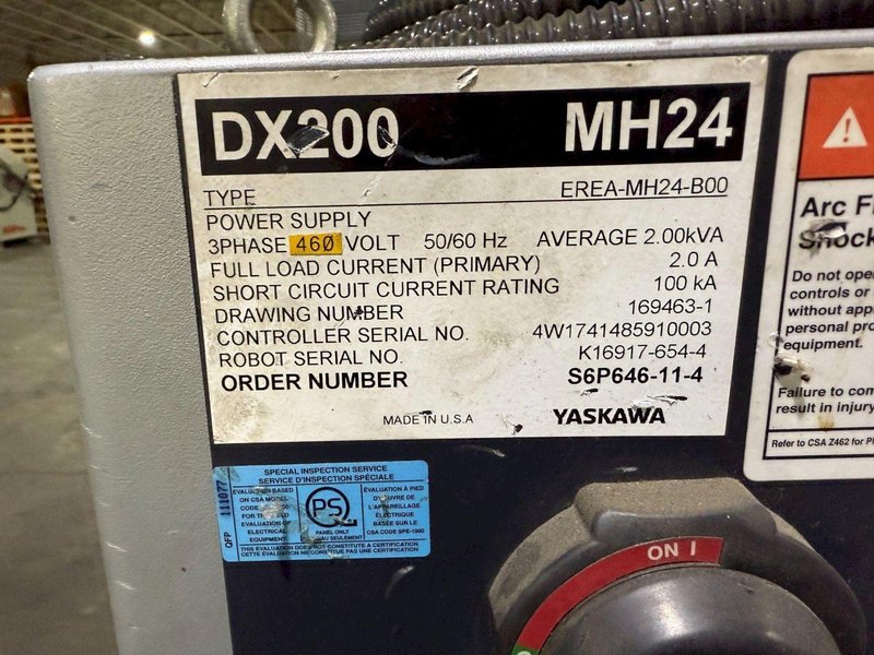 YASKAWA MOTOMAN-MH24 w/ DX200 Controller USED **Missing Teach Pendant**