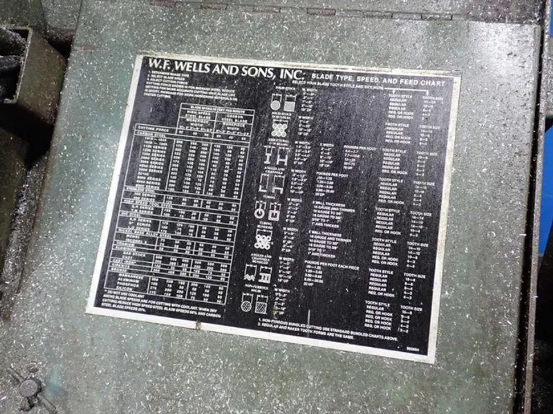 W.f. Wells And Sons, Inc. Horizontal Band Saw - W-10-1