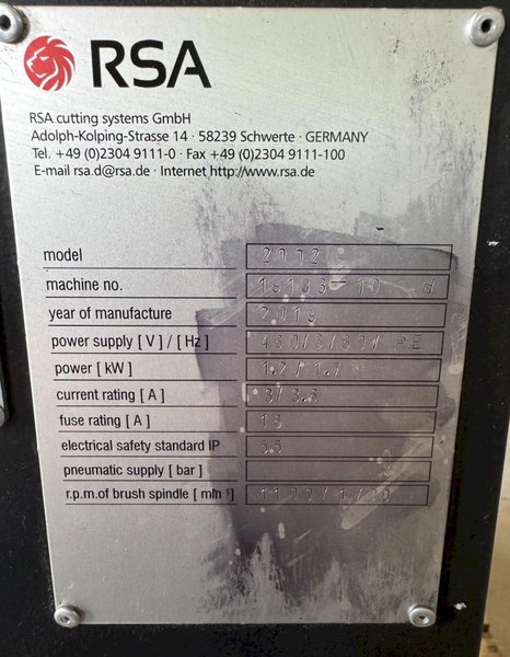 RSA RASAMAT Model 2002 Deburring Machine, 2019