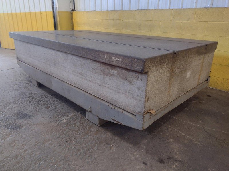 108" X 60" X 18 GREY GRANITE 2 LIP T-SLOTTED SURFACE PLATE: STOCK 17377