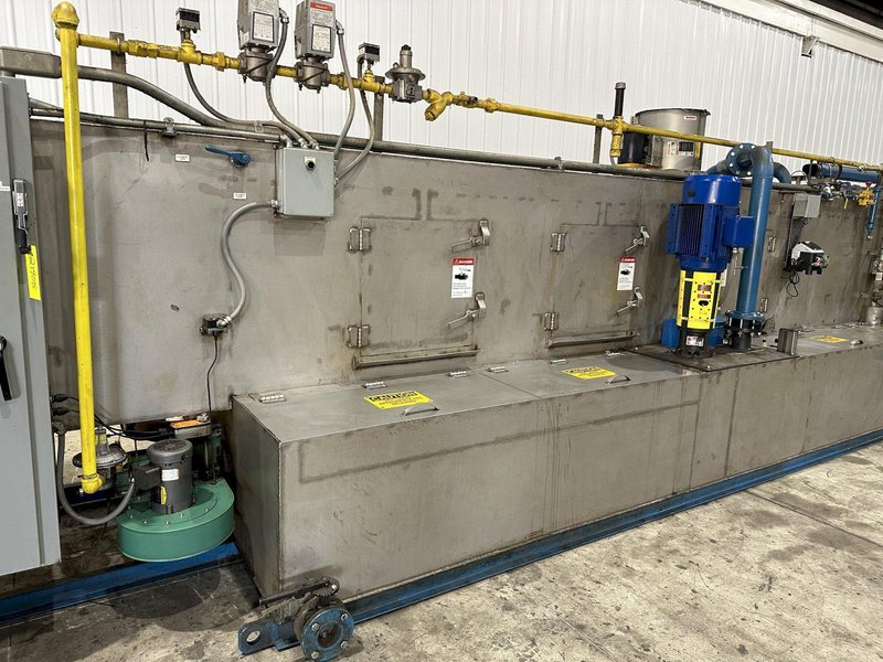 18" X 15" H X 4 STAGE CONTINENTAL EQUIPMENT CORP GAS HEAT STAINLESS STEEL CONVEYOR WASHER, NEW IN 2010: STOCK #21908