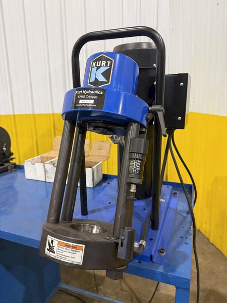 KURT HYDRAULIC HOSE CRIMPER SYSTEM, WITH TOOLING, SAW &amp; WORK BENCH: YOBRO #26220
