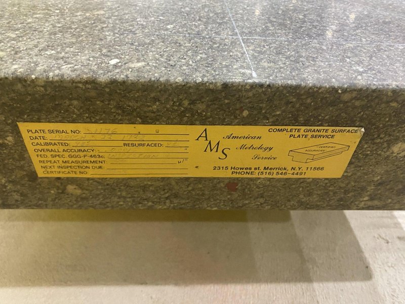 24" X 18" X 4"  AMERICAN METROLOGY SERVICE BLACK GRANITE INSPECTION SURFACE PLATE : STOCK #20061