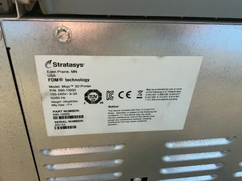 Stratasys 6.5” X 7” X 6” 3d Printer - Mojo 3d Printer