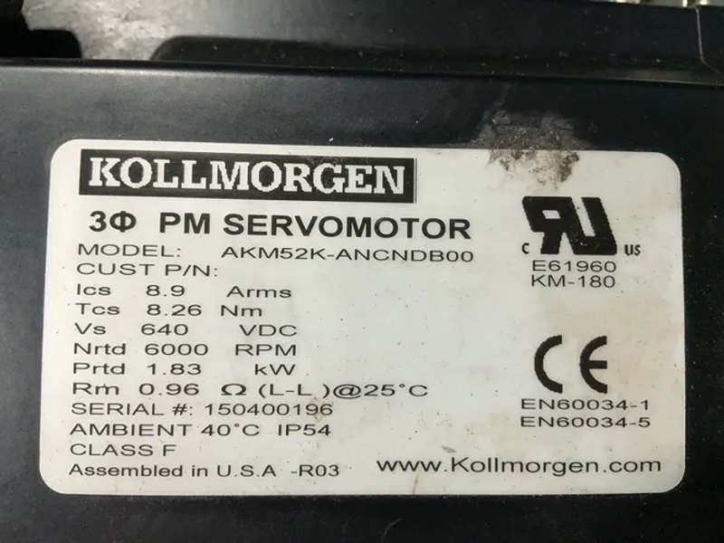 Kollmorgen  Pm Servomotor W/ Micron Gearhead - Akm52k-ancndb00