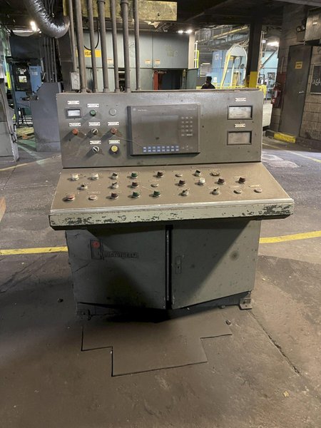 Inductotherm power melt 5 ton pressure pour furnace with power supply and controls and visipour system, water and hydraulic systems
