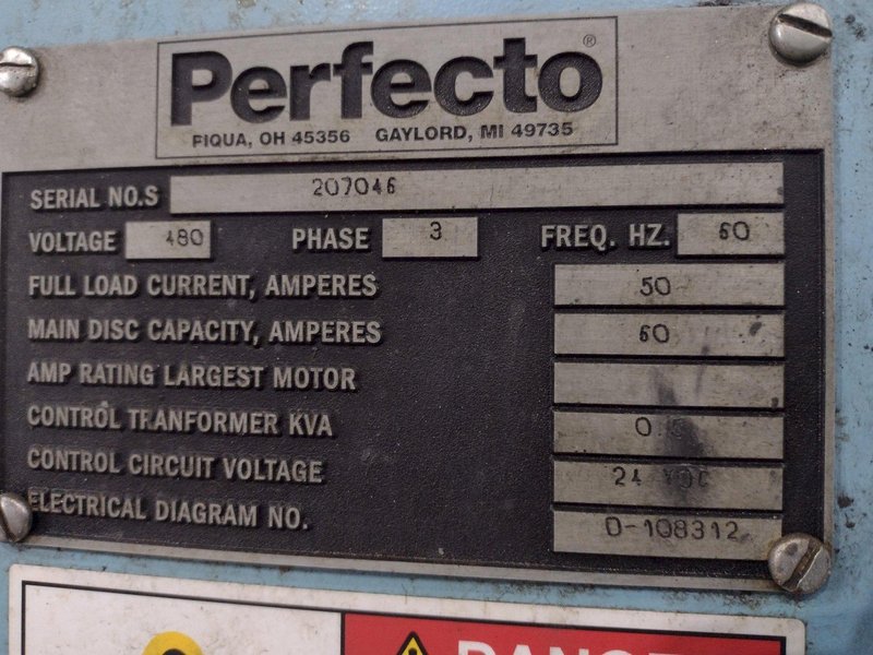 60" WIDE PERFECTO SWF ESC62 SERVO FEEDER. STOCK # 0234825