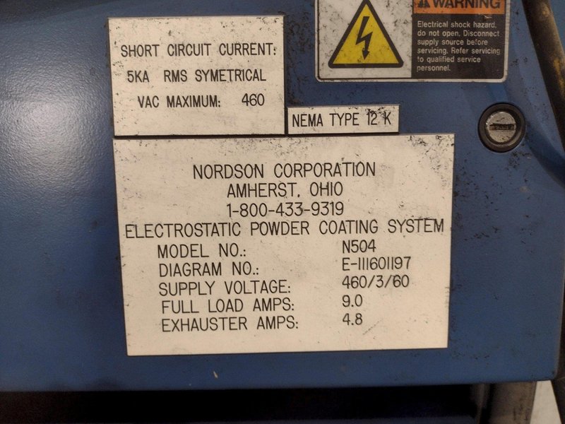 NORDSON POWDER COAT PAINT SYSTEM WITH FEEDER &amp; I-CONTROL: YOBRO #26271