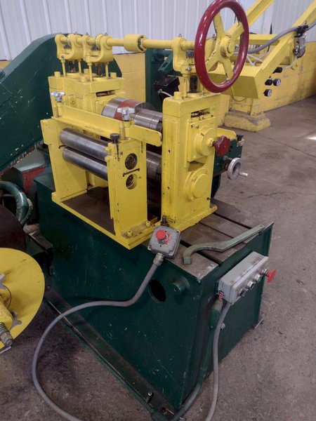 12" WIDE TORRINGTON 4" ARBOR PULL-THROUGH SLITTING LINE: STOCK #16504