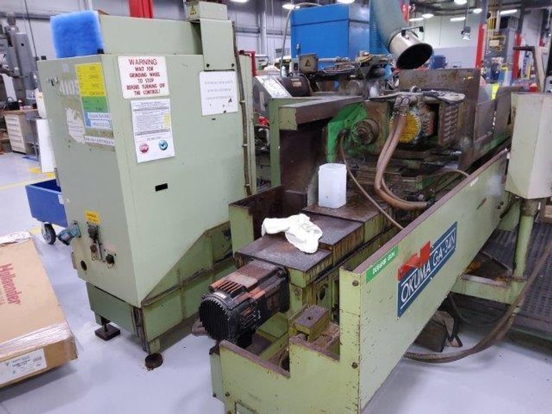 OKUMA MODEL #GA-34N CNC CYLINDRICAL GRINDER W/ TOOLING, MIST COLLECTOR &amp; FILTER: YOBRO #26469