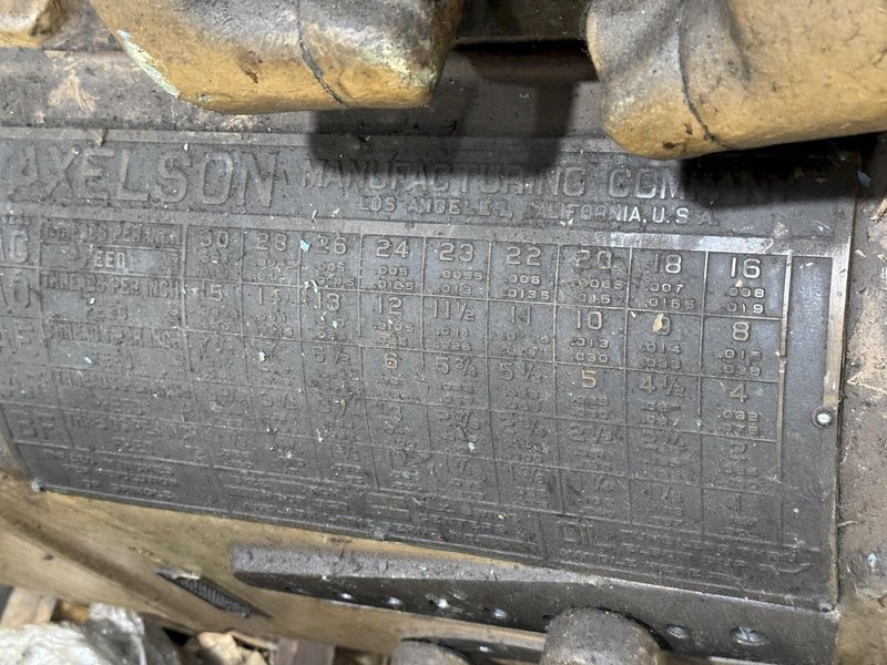 40/104" X 192/312" AXELSON SLIDING GAP ENGINE LATHE. STOCK #0888825