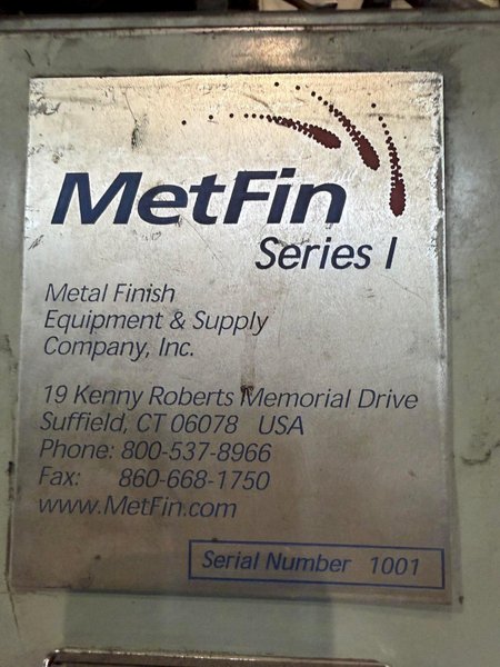 5 CU FT METFIN STEEL BELT ROTARY TUMBLE SHOT BLAST MACHINE w/ LOADER HOPPER: YOBRO #26451