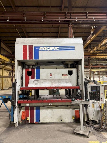 300 TON PACIFIC MODEL #300-OBL-8 102 X 48 HYDRAULIC PRESS, 12" STROKE, NEW 1999: STOCK #23476
