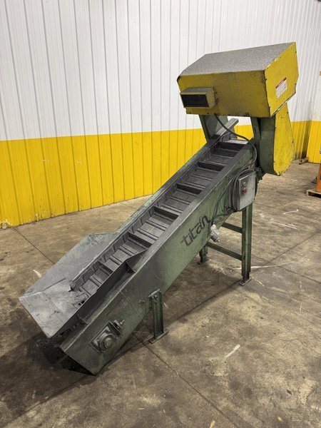 12" WIDE x TITAN STEEL CLEATED BELT INCLINED CONVEYOR: YOBRO #26020