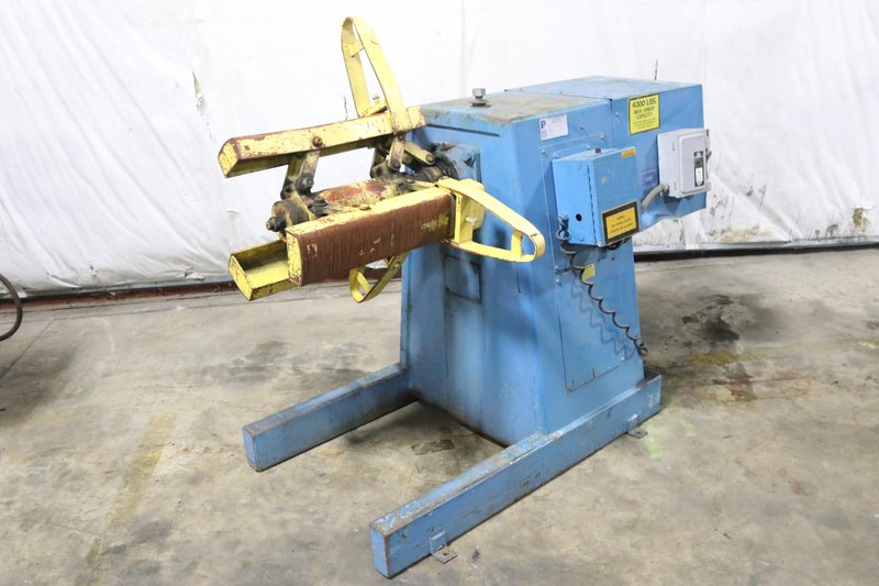 4000 LB 2 TON x 18" PRESS ROOM EQUIPMENT NON POWERED MODEL #PR-124000-NAB-H PULL OFF UNCOILER COIL REEL: STOCK #10243