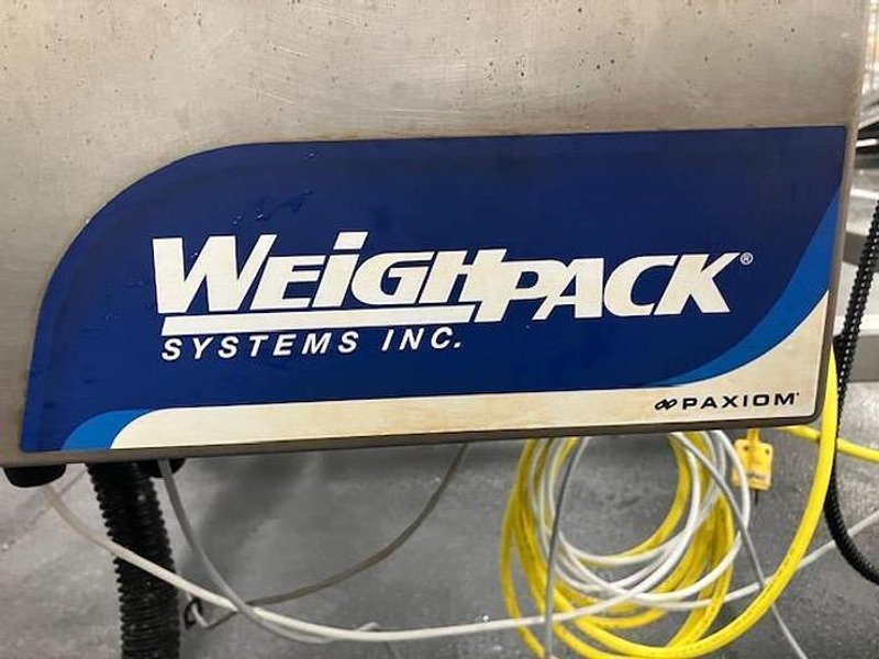 Complete System for Produce Filling Including (2) Weighpack Primolinear C-10 Two-Lane Linear Net Weighers with (2) Incline Infeed Conveyors and Floor Stands
