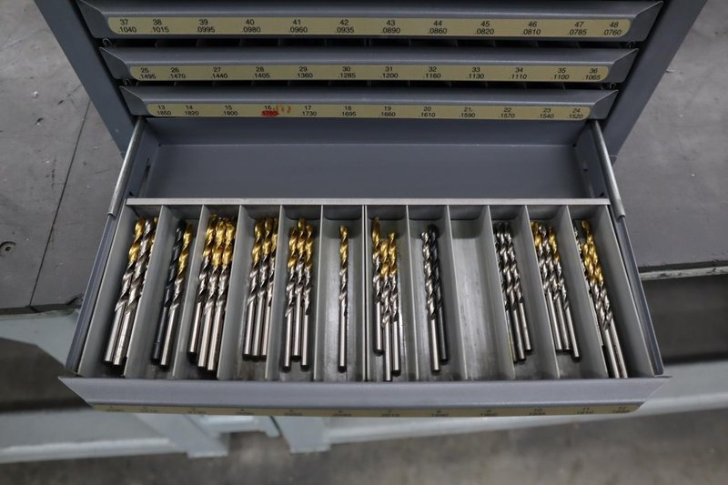 Huot Drill Index, Wire Gauge Drills, 5 Drawer- Auction Item