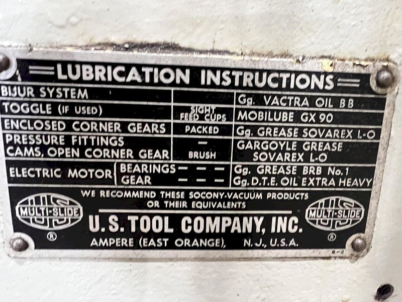 5/16" US BAIRD MODEL #33 MULTISLIDE 4 SLIDE  LONG STROKE WIRE FORMER, TOOLED FOR SOD STAPLES: STOCK #21074