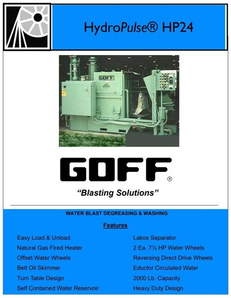 24" GOFF MODEL HYDROPULSE-HP24 AUTOMATIC WATER BLAST DEGREASER &amp; PARTS WASHER: YOBRO #26513