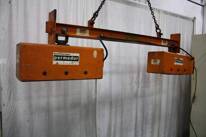 2,000 LB PERMADURE #102 PLATE/PART HANDLING MAGNET SYSTEM W/LOAD BEAM: STOCK#66346