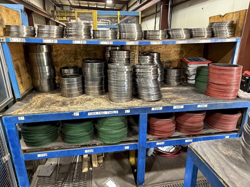 54" WIDE X 40,000 LB X 8" ARBOR LOOPCO SLITTING LINE. STOCK # 0651226
