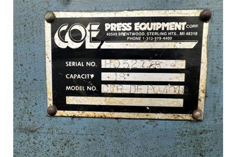 4,000 lbs x 18" Wide Coe Press Equipment Double End Coil Reel