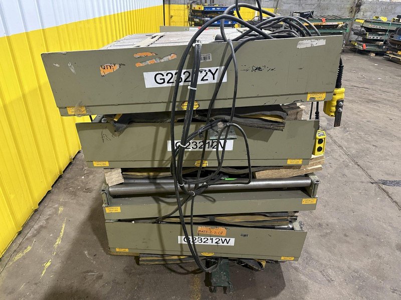 3800 LBS X 60" X 42" SOUTHWORTH HYDRAULIC SCISSOR LIFT TABLE WITH ROLLER CONVEYOR TOP, 110 VOLT: STOCK #20894