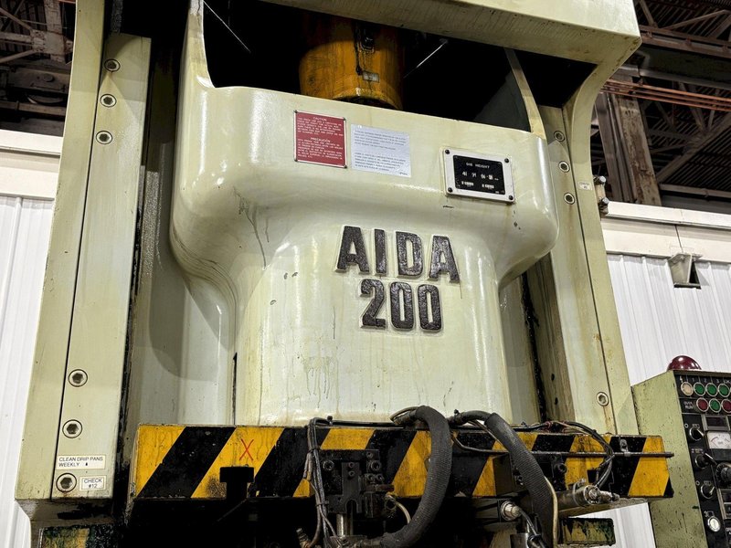 220 TON AIDA MODEL #NC1-200(2) GAP FRAME PRESS, WITH 9.84" STROKE: STOCK #22202