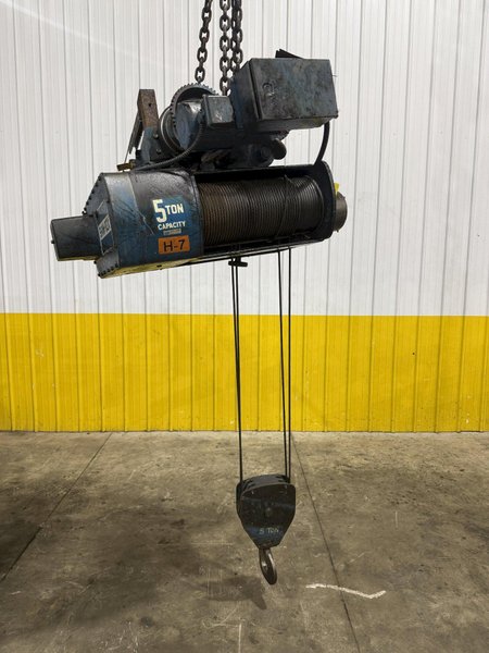 5 TON SHAW BOX SINGLE GIRDER POWERED CABLE HOIST &amp; TROLLEY, REMOTE CONTROLLED: YOBRO #25898